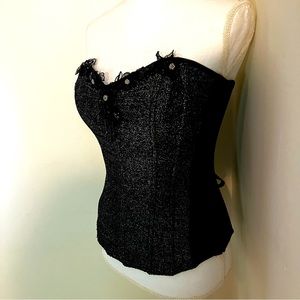 Shirley of Hollywood black and silver corset 34